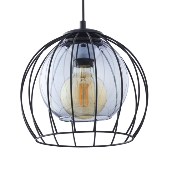 Lampadario per cucina a sfera nero 26 cm diffusore a gabbia